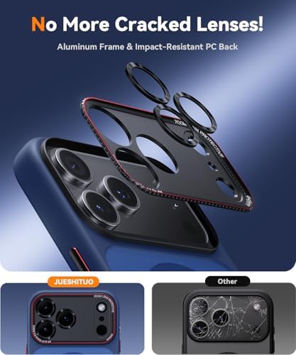  MagSafe compatibile JUESHITUO coperta per iPhone 17 Pro Max [protezione della lente della telecamera e dei pulsanti]
| 
