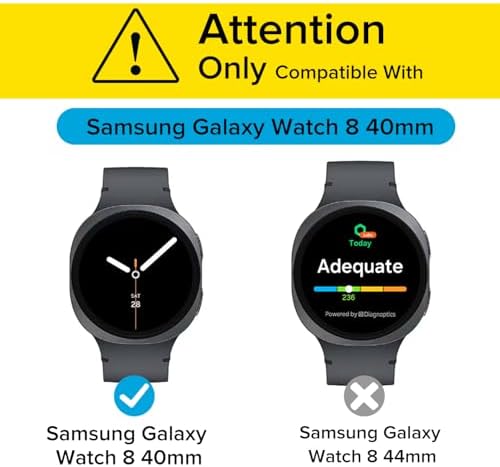  iVoler Schermo Protettore HD e Copertura 3pièci Full Coverage per Samsung Galaxy Watch 8 40 mm - Anti-Scrappamento + Ca