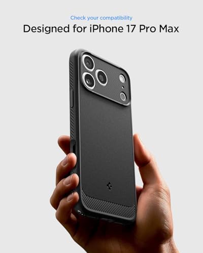  Spigen iPhone 17 Pro Max Casco Rugged Armor MagFit, compatibile con MagSafe - Nero Mattozzo ClimatePartner certificato

